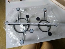 Hakenleiste Garderobe Aus Metall Mit Runden Aufhängern Schwarz zum Anschrauben 