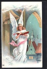 Präge-AK Engel mit Liederbuch