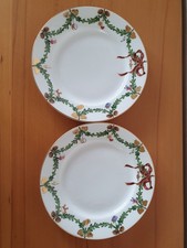 Royal Copenhagen, Serie "Star Fluted", Weihnachtsgeschirr, 2 Kuchenteller