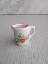 Miniatur Krug m. Henkel Porzellan/Keramik Blumenmotiv Sammeln Setzkasten