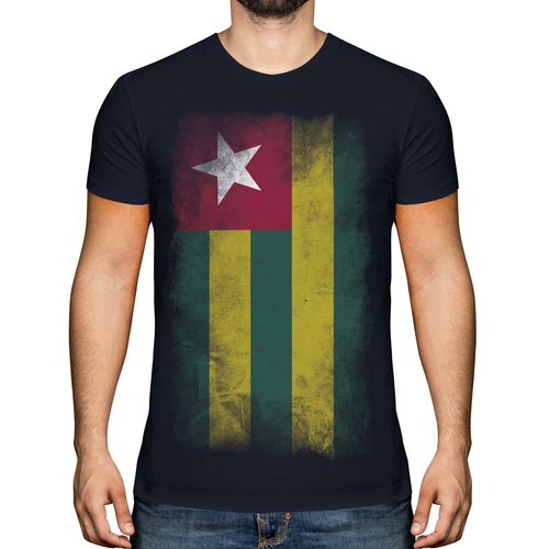Togo faded flag herren - togo, t-shirt