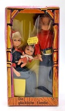 Vintage 1982 Wee Three Family Puppen-Set / Die Glückliche Familie Sonnenschein