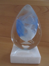 RIEDL Glaskunst Skulptur auf Sockel, Reichenhall Handarbeit