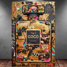 LEINWAND BILDER XXL POP ART PARFUM FLACON BUNT GRAFFITI ABSTRAKT WAND POSTER 440
