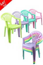 4er Set Stuhl aus Kunststoff für Kinder Kinderstuhl Garten, Terrasse, Party bunt