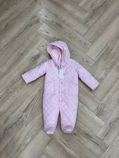 Neu mit Etikett Polo Ralph Lauren gesteppter Wimpel Schneeanzug Kapuze Mädchen 9 Monate pink 