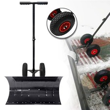 Schneeschieber Schneeschaufel mit Rollen Rädern Schneeschild Alukante Schwarz DE