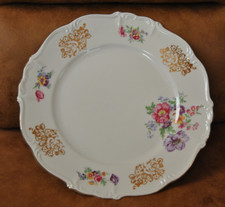 Edelstein Bavaria Maria-Theresia Blumenmotiv verziert 26cm Porzellan Teller 60er