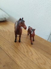 Schleich Pferd und Bullyland Fohlen (Leichte Gebrauchsspuren) Braun-Dunkelbraun