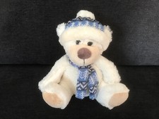 Morgenroth Teddy mit Mütze und Schal sitzend ca. 18cm Plüschtier Kuscheltier
