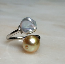 Echte Südseeperle Ring Perlen