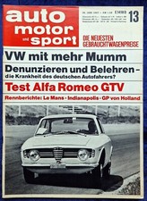 AMS, Auto Motor Sport Nr. 13/1967, Test Alfa Romeo GTV, VW 1500 Speed Rex,