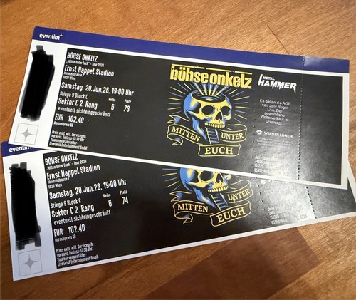 Böhse onkelz tickets - onkelz,