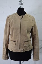 Mango beige leder jacke - beige, gr.m