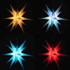 LUMIDA 30 cm  LED-Dekostern div. Leuchtfunktionen 5h-Timer & FB innen/außen N281