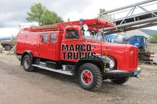LKW Foto Magirus-Deutz fire department vehicle Schweiz rot Oldtimer Freun #k5kk
