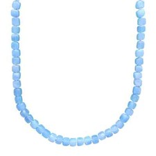 Kette aus natürliche Aquamarin Perlen, 925 Silber Hakenverschluss