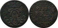 Bistum Münster 3 Pfennige 1740 Clemens August von Bayern  Original Münze #HED579