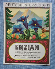 altes Schnapsetikett Musteretikett Etikett Label Enzian Horst Steinheim Hanau