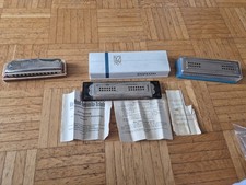 3xAntike Mundharmonika Meinel&Herold, Vermona,Olympia mit Etuis+Anleitung