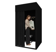 Umkleidekabine für Bekleidungsgeschäfte beweglich temporär 200x100x100cm schwarz