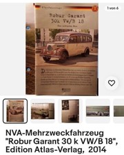 NVA-Fahrzeug "Robur Garant 30k VW/B 18" aus dem Atlas-Verlag/Edition 2014, Infos