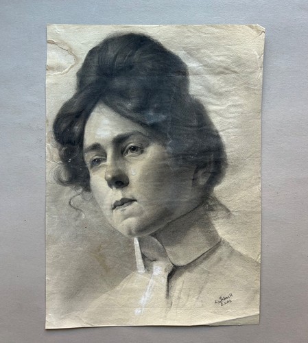 Zeichnung 1907 porträt - 1907, einer