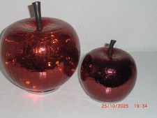 Elambia 2er Set LED Deko Apfel groß Glas rot Batteriebetrieb Weihnachten