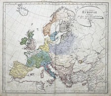 Europa Europe continent Kontinent map Karte 600 Kupferstich engraving 1820