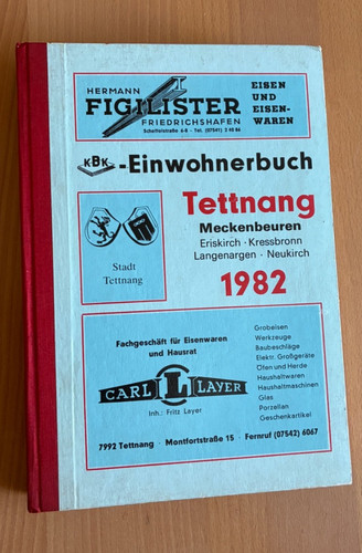 Einwohnerbuch tettnang 1982 - tettnang,