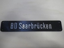 Heimatschild BD Saarbrücken Nachguß Replik Alu Lok Schild Lokschild  DB