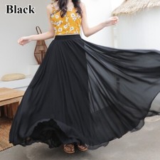 Damen Chiffon Maxi Swing Rock