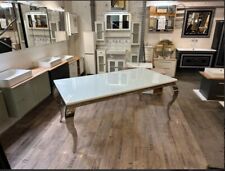 Esstisch Edelstahl Chrom weiß