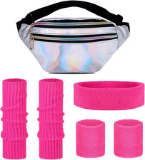 80er Jahre Outfit Damen Set, 90er Jahre Accessoires Kleidung, Aerobic Outfit Kos