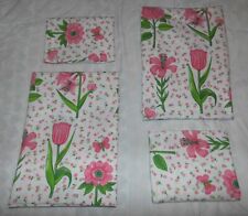 4tlg. Graziela Blumen Bettwäsche Stoff 70er vintage flowers fabric bedding 70s