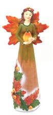 Herbst Dekofigur: Waldfee Erntedank Engel Figur ca. 21cm hoch Polyresin