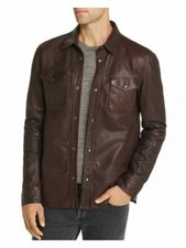 Herren braunes leder hemd 100 - herren,