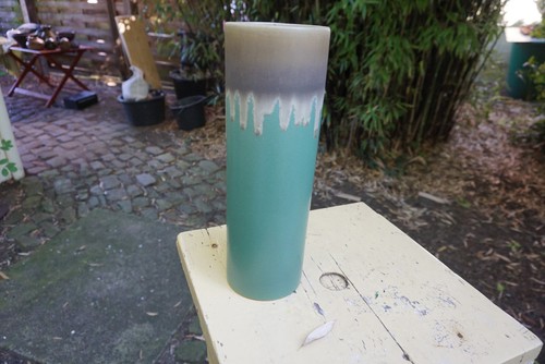Vase grau grün sgrafo h - grau,