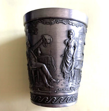 Zinnbecher  , LINDENWIRTIN mit Trinkspruch , 7,5 cm hoch