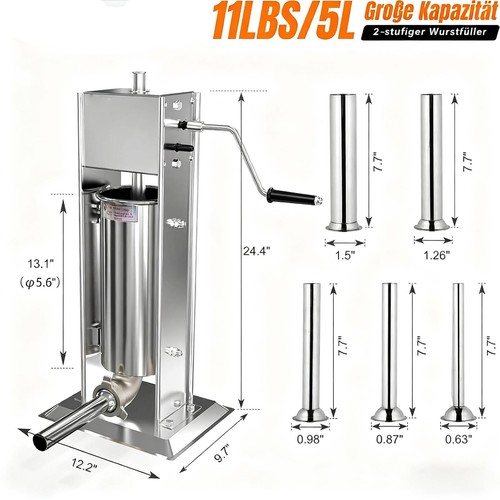 Edelstahl wurstmaschine - 5l,