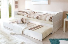 Doppelbett Funktionsbett Sofabett Melinda Kiefer massiv Weiss