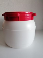 KST-Behälter-Fass Fa. Curtec 10 Liter, mit Schraubdeckel, stapelbar, weiss/rot