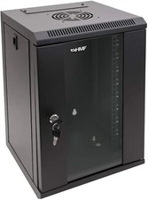HMF Netzwerkschrank Serverschrank 10 Zoll 9 HE schwarz Servergehäuse Wandgehäuse