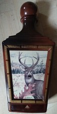 Vintage 1976 Jim Beam Whiskey Decanter Deer leer