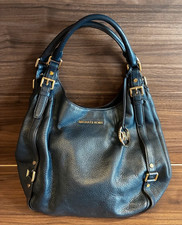 Michael Kors Damen Tasche Shopper Leder genarbt blau dunkelblau Schultertasche