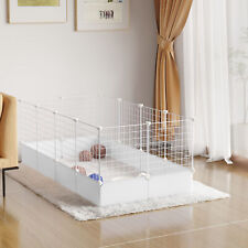 EUGAD Freigehege Welpenauslauf für Kaninchen, Gehege Weiß 142x71x53cm Kunststoff