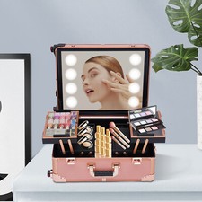Kosmetikkoffer Trolley Schminkkoffer Make-up Koffer Beauty mit Spiegel +4 Rollen