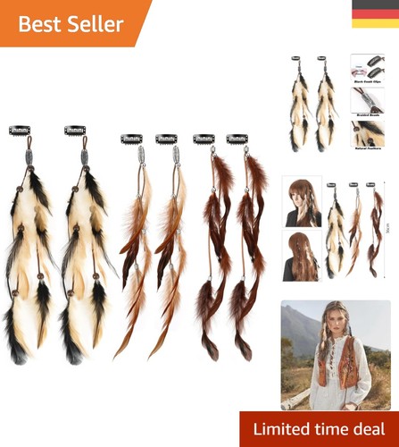 Feder haarschmuck clips - feder,
