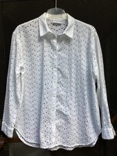 Bluse m. Lochstickerei, weiß, Gr. 42, Baumwolle, von Janina, neu