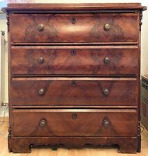 Antik Wurzelholz Nussbaum 4 Schubladen Kommode 102 cm Hoch